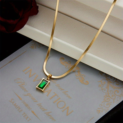 Green Zirconia Snake Bone Necklace Set