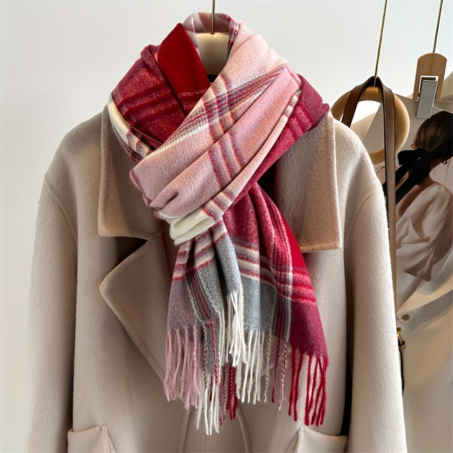 Cozy Faux Cashmere Tassel Scarf