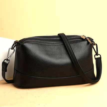 Chic Red Leather Crossbody Bag