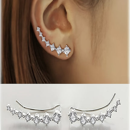 Elegant Curved Cubic Zirconia Studs
