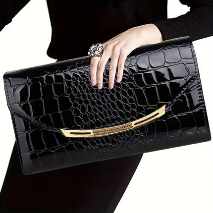 Sophisticated Crocodile Pattern Clutch