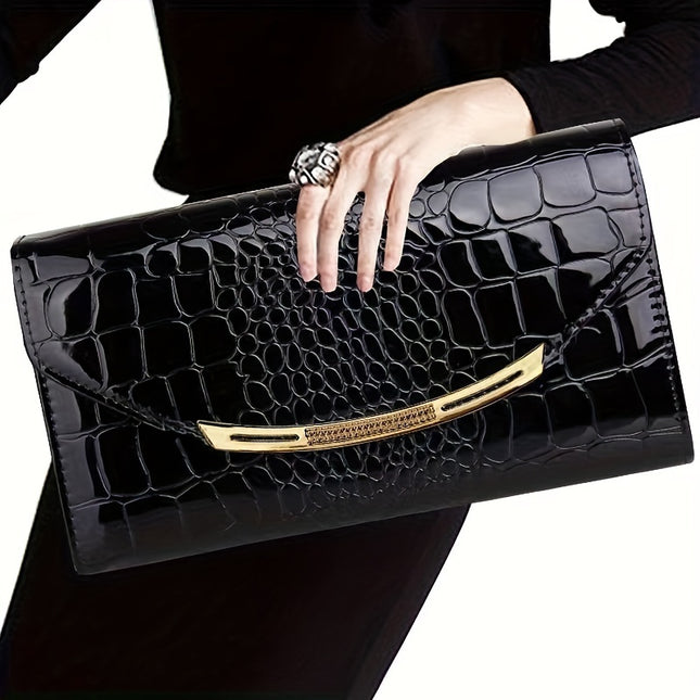 Sophisticated Crocodile Pattern Clutch