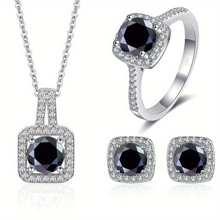 Moissanite 925 Sterling Silver Jewelry Set