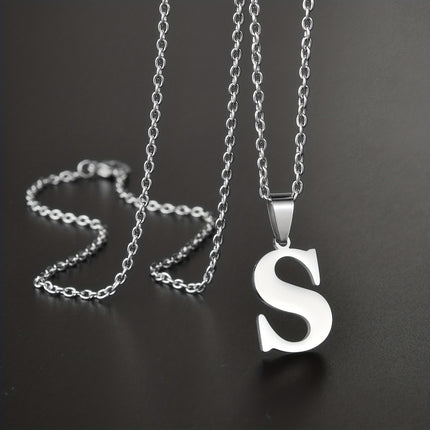 Minimalist Alphabet Stainless Steel Necklace