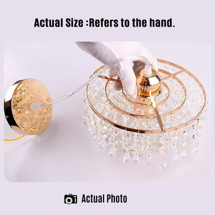 Modern Mini Crystal Chandelier - 3-Tier Raindrop Design