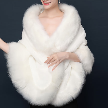 Luxurious Baroque-Style Faux Fur Shawl