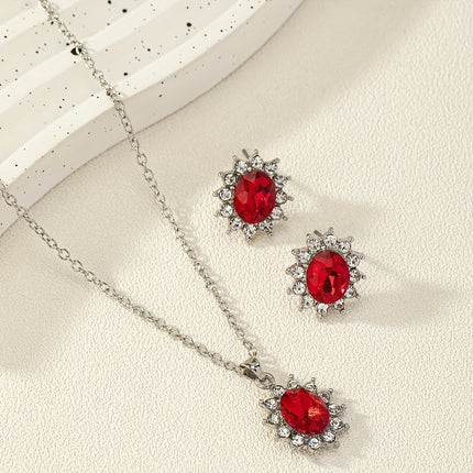 Retro Sunflower Gemstone Jewelry Set