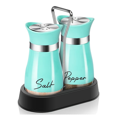Stainless Steel & Glass Salt & Pepper Set