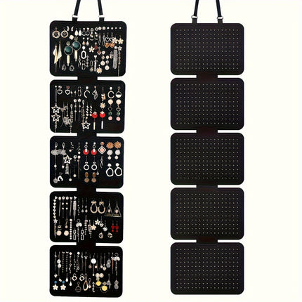 Black Felt 5-Tier Jewelry Organizer