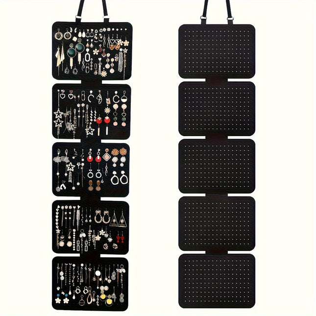 Black Felt 5-Tier Jewelry Organizer