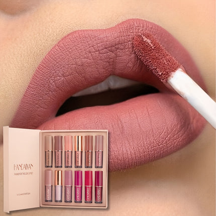 12-Color Smudge-Proof Lip Gloss Set