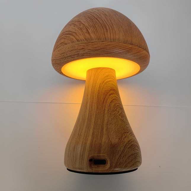 3-Color LED Mushroom Lamp - Touch Sensor & USB Charging