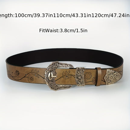 Retro Carved Flower Women's Belt