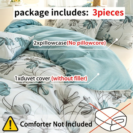 Elegant Floral Print Duvet Cover Set - Soft & Cozy