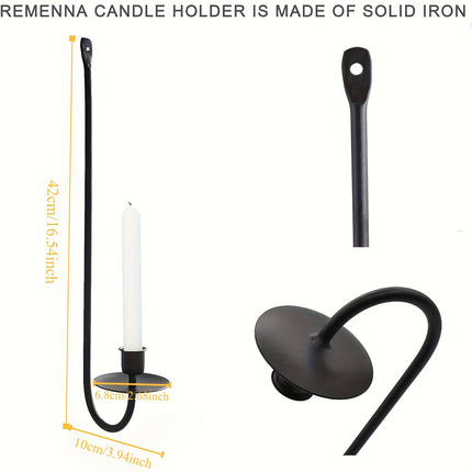 Set of 2 Wall-Mounted Metal Candle Sconces - Elegant Pillar Holders