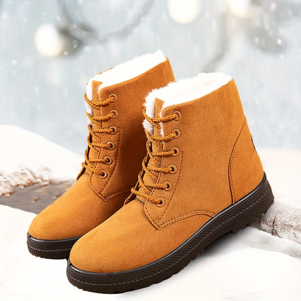 Warm Faux Fur Lace-Up Boots