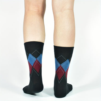 Men's Colorblock Rhombus Crew Socks