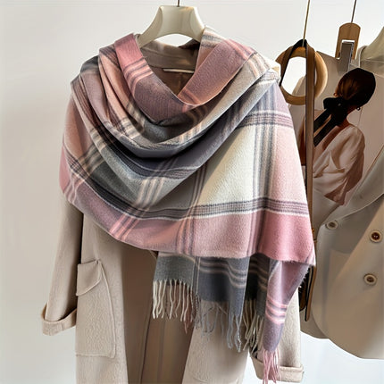 Cozy Faux Cashmere Tassel Scarf