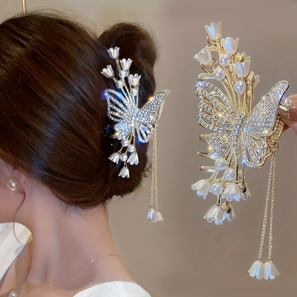 Fairy Butterfly Pearl Hair Clip