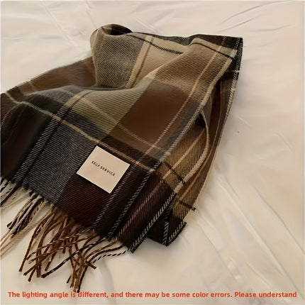 Handcrafted Plaid Men’s Knit Scarf