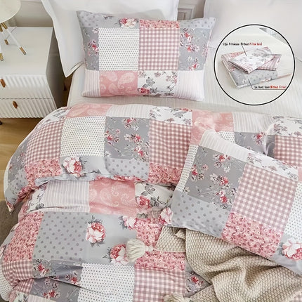 Floral Patchwork Duvet Cover Set - Soft & Cozy Bedding