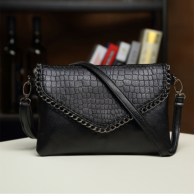 Minimalist Solid PU Crossbody Bag