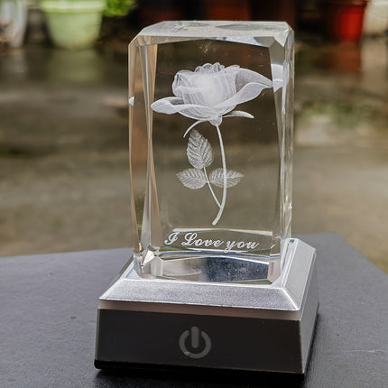 3D Rose Crystal LED Lamp - Romantic & Memorable Gift