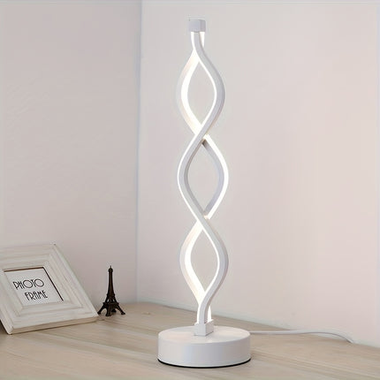 Modern Spiral Black Metal Table Lamp for Home Decor