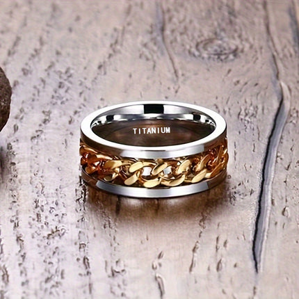PANASH 8mm Titanium Steel Spinner Ring