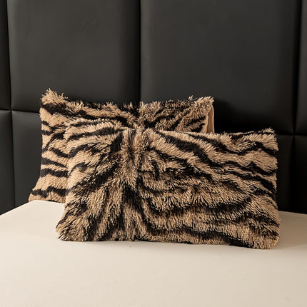 Plush Zebra Print Duvet Set