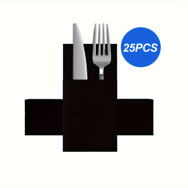 Elegant Disposable Napkins with Flatware Pocket for Celebrations