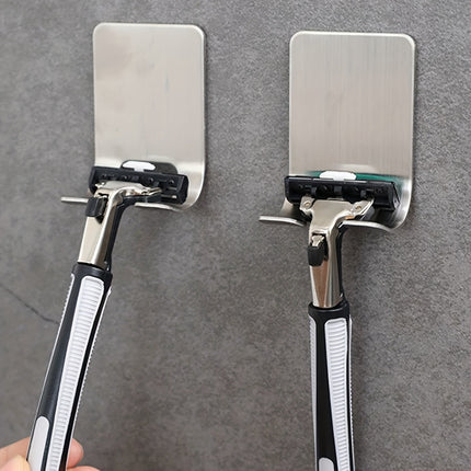 Sleek Stainless Steel Razor Holder – Punch-Free Wall Hook - Monti Bargains