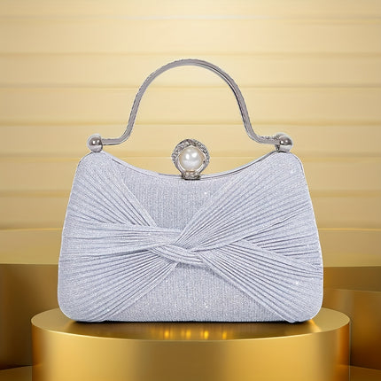 Elegant Glitter Bow Evening Clutch