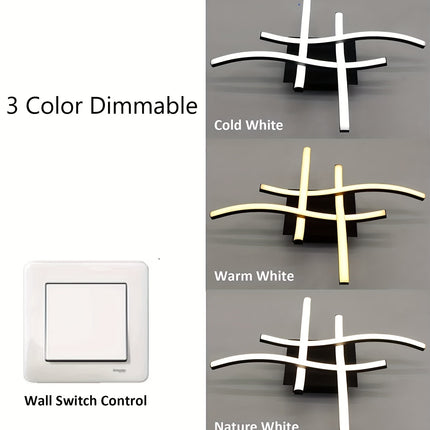 Elegant Curved LED Ceiling Light – Dimmable 28W Lamp