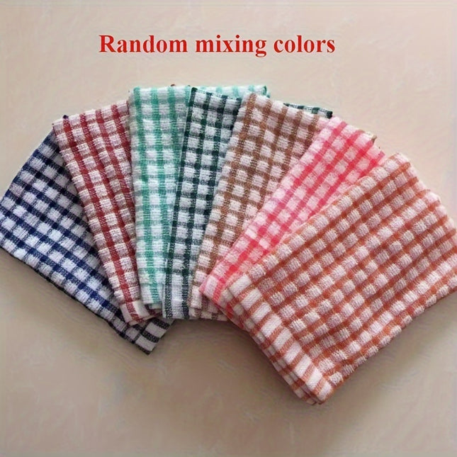 Absorbent Plaid Dish Towels Set