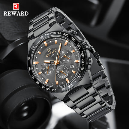Black Sport Chronograph Quartz Watch