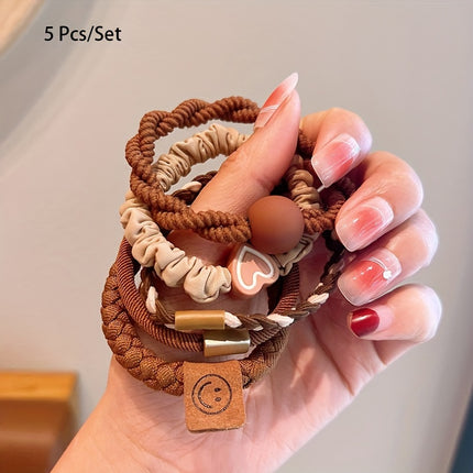 Heart & Smile Elastic Hair Ties