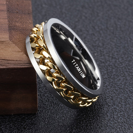 PANASH 8mm Titanium Steel Spinner Ring