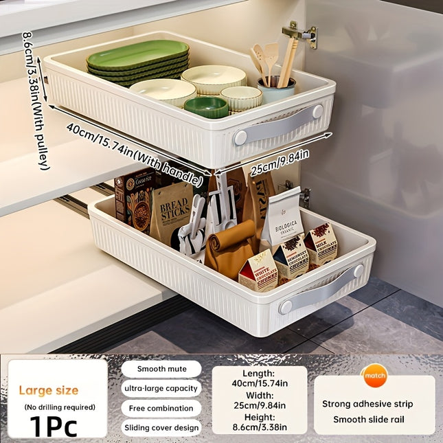 Large Pull-Out Cabinet Organizer Baskets
