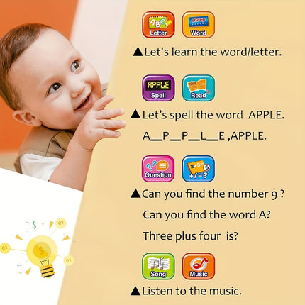 Kids Learning Tablet with LED Screen - Monti Bargains