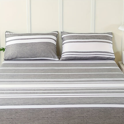 Striped Print Bedding Set - Soft, Comfortable All-Season Set