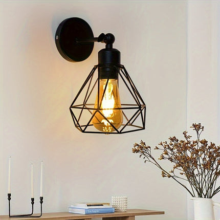 Adjustable Black Industrial Retro Wall Lamp - E27 Base
