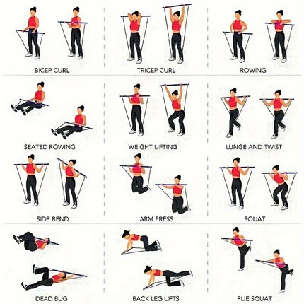 Versatile Yoga & Pilates Bar Set with Resistance Bands