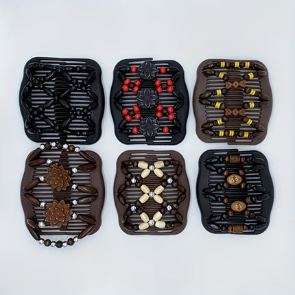 Wooden Beaded Double Hair Comb