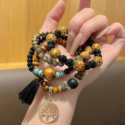 4pcs Tree of Life Beaded Bracelet Set