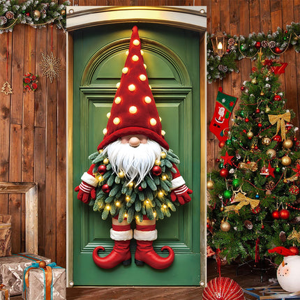 Merry Christmas Gnome Door Banner – Holiday Porch Decoration - Monti Bargains