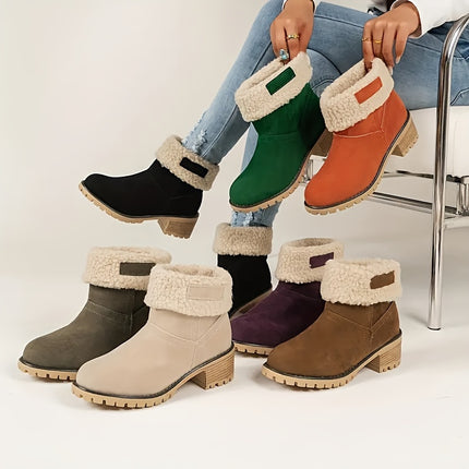 Elegant Fur-Trim Ankle Boots