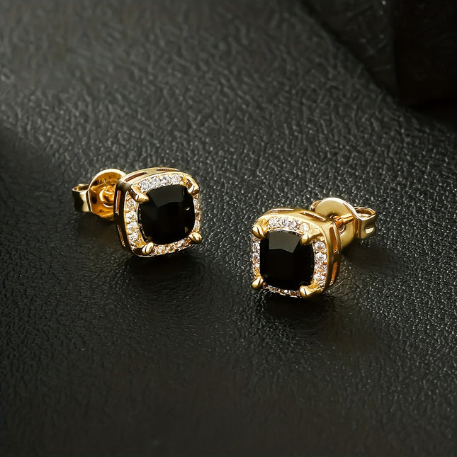 Retro Square 6mm Couple Earrings