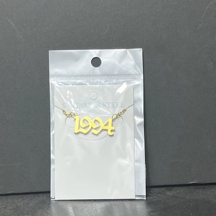 Custom Birth Year Stainless Steel Necklace