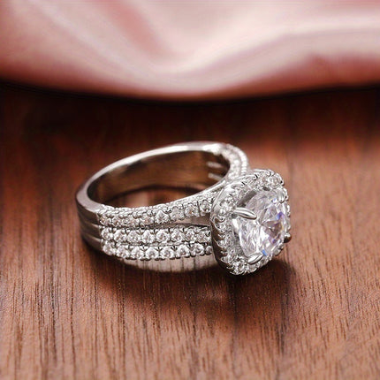 4-Prong Synthetic Zirconia Ring